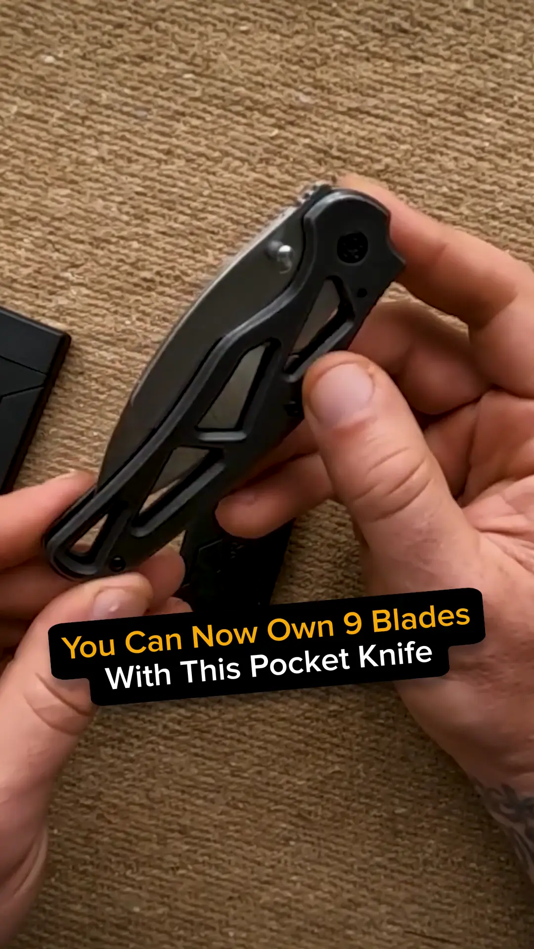 9 blades in 1: The Razorback Folder pocket knife