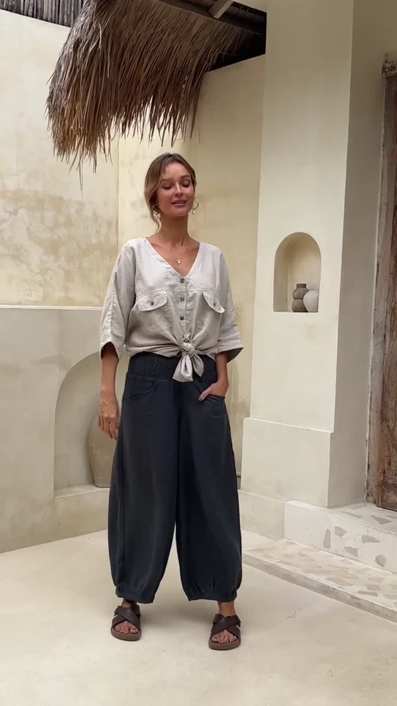 Sadhu French Linen Pants Dusty Pink | Linen Sadhu Pants