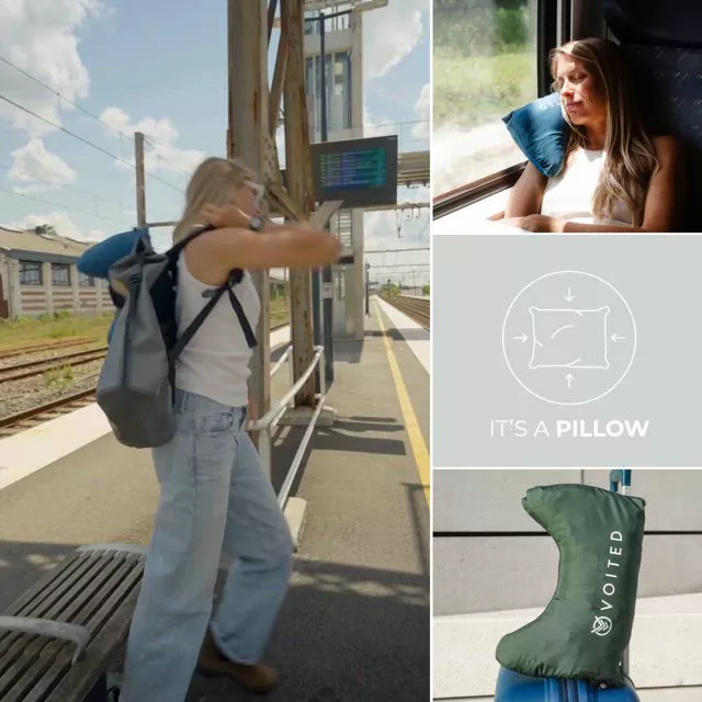 VOITED NeckPack Travel Pillow Blanket 3-in-1 Blanket, Cape