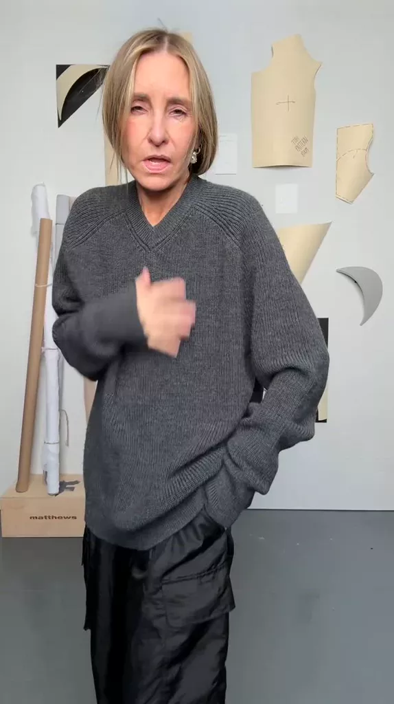 Cardigan Stitch V-Neck Easy Pullover – Tibi Official