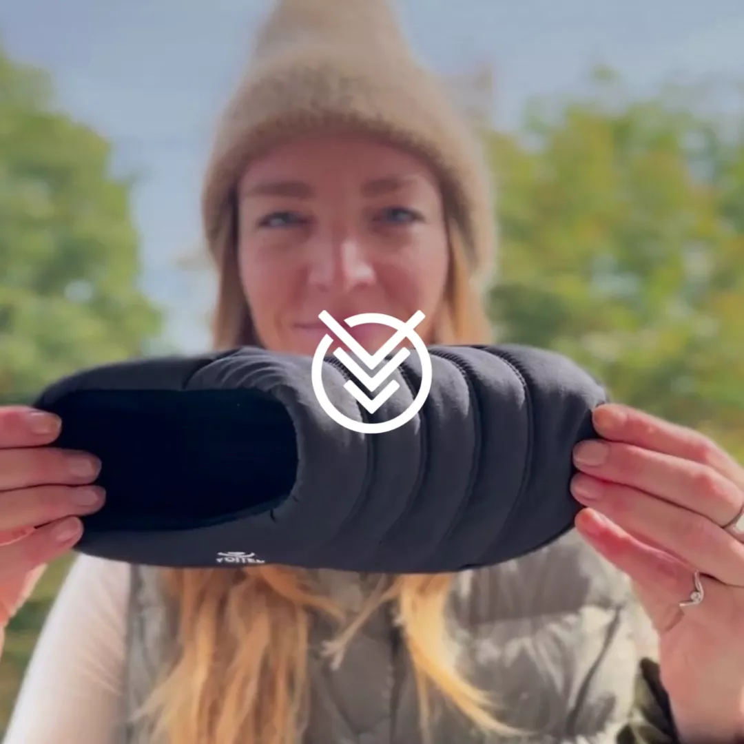 VOITED Packable Travel Slippers for cosy Adventures Black