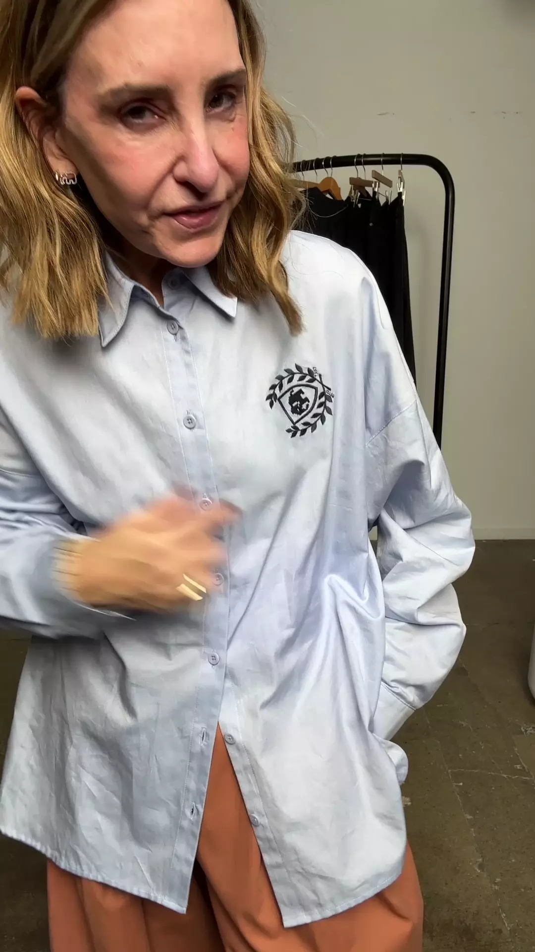 Oxford Shirting Crest Gabe Oversized Shirt – Tibi Official