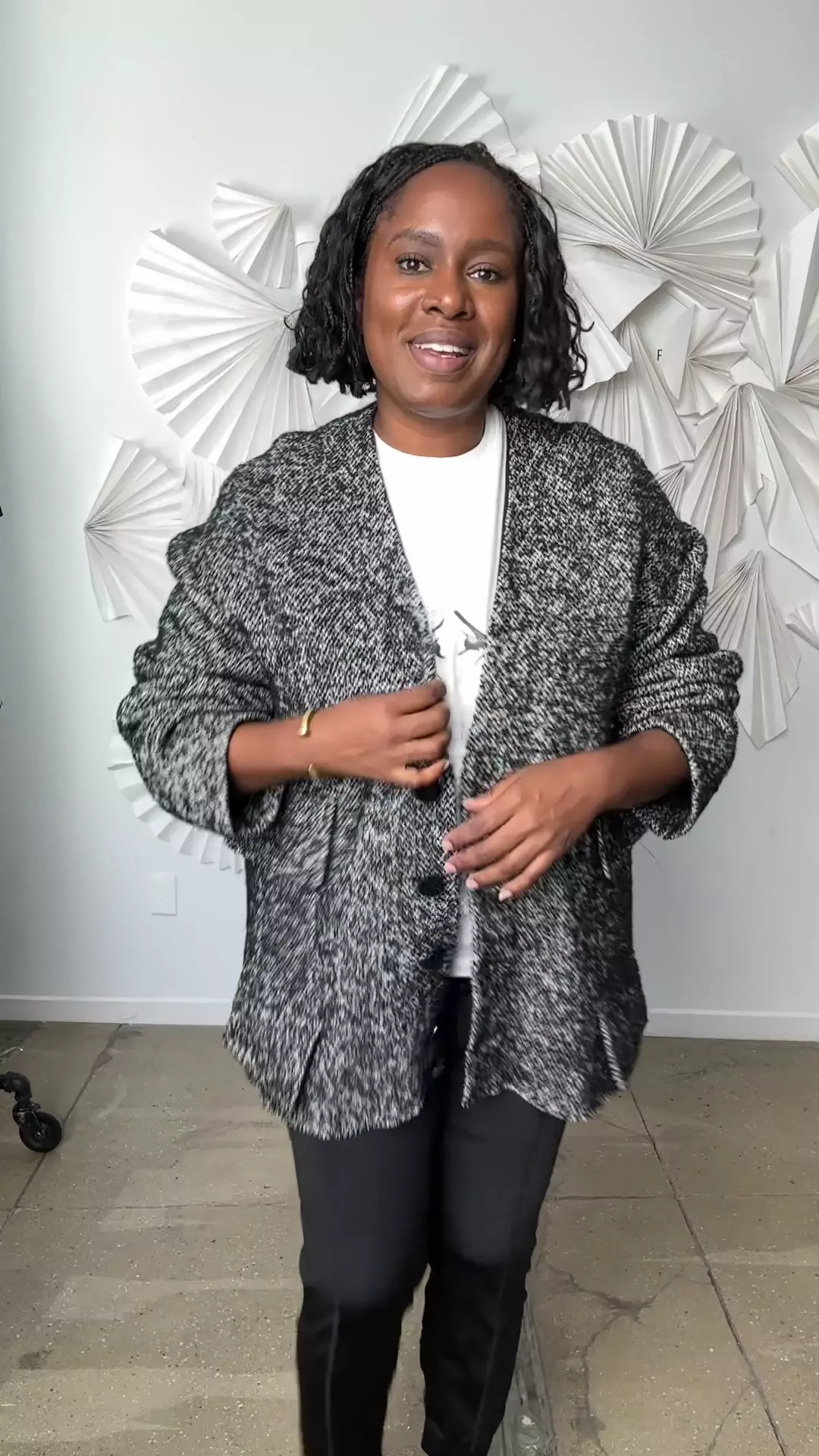 Boucle Tweed Cardigan Coat – Tibi Official