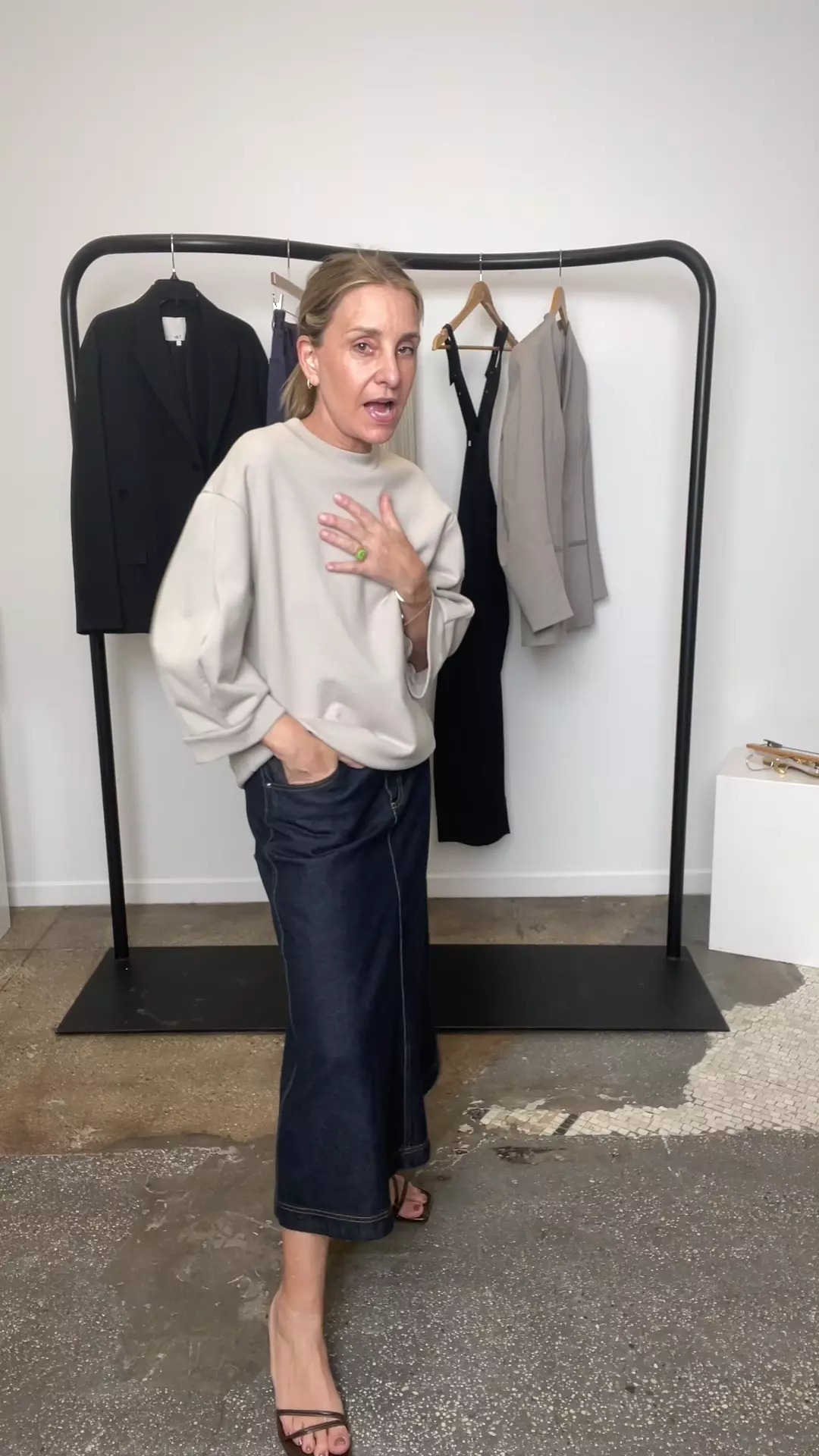 Sculpted Short Sleeve Sweatshirt – Tibi Official