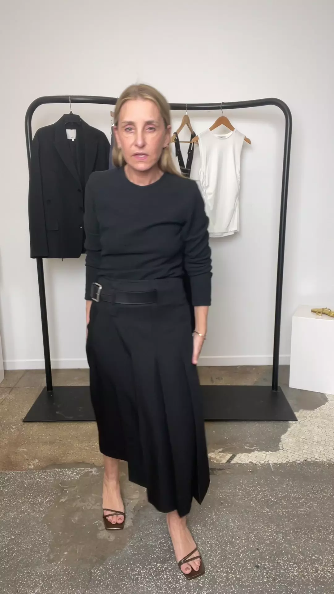 Grain De Poudre Wide Pleat Wrap Skirt – Tibi Official